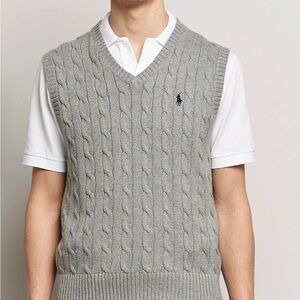 Polo by Ralph Lauren Gray Cable Knit Vest